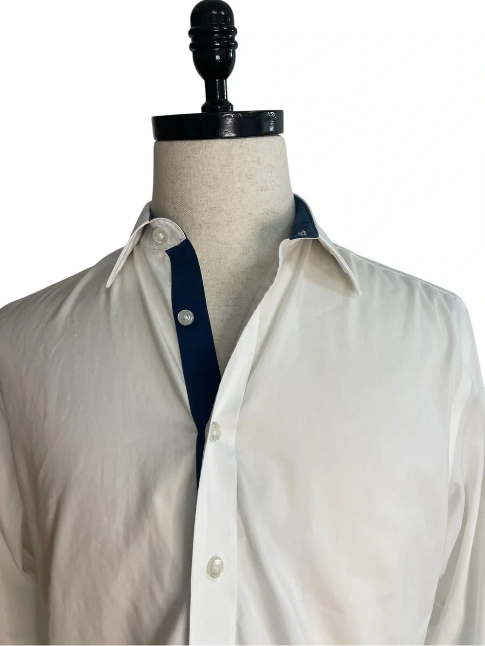 UNTUCKit Las Cases Wrinkle Free Slim Fit Button Down Shirt White Blue